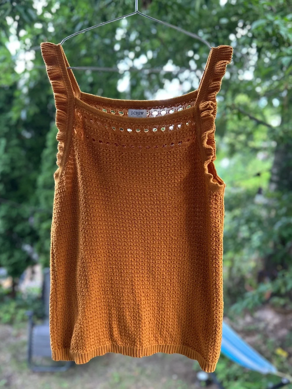 J.Crew Openwork Knit Tank Top - Orange